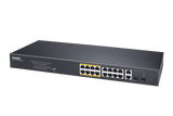 Vivotek - AW-FGT-180F-250 - 16xFE PoE + 2xGbE Combo Unmanaged Switch, 250W