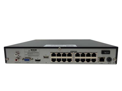 BOLIDE - BK-NVR16 - 16-Channel 4K H.265 NVR with 16-Port Built-in POE, Supports Up to 4K Cameras, 112Mbps Throughput, 4K Output, HDMI, VGA, 1 Hard Drive Bay Up to 12TB, NDAA Compliant, iPac AI Enabled