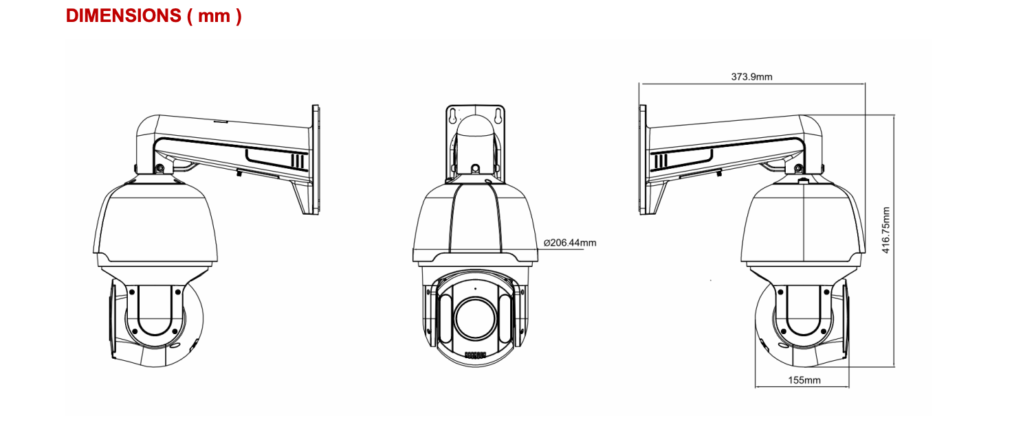 BOLIDE - BN1009/PTZ4K/NDAA - 8MP ( 4K ) 37x Optical 16x Digital Zoom Active Deterrent PTZ , Built-in Microphone and Speaker, Dual Source Illumination, iPac AI Enabled, Supports Audio and Light Alarm with Blue and Red Flashing Light, IR Up to 656 Feet
