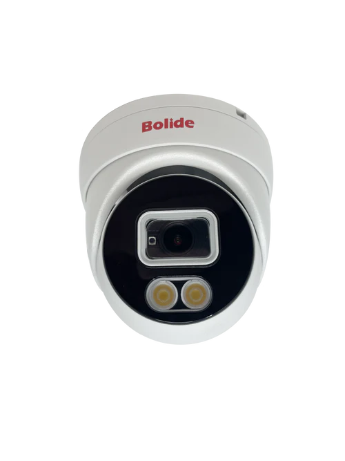 BOLIDE - BN8019FC - H.265 5MP 2.8mm Fixed Lens IP67 Full Color Camera, Color At Night Warmlight Up to 82 Feet, Built-in Microphone POE, 12VDC, iPac AI Enabled with Facial Recognition System, NDAA Compliant, White Housing