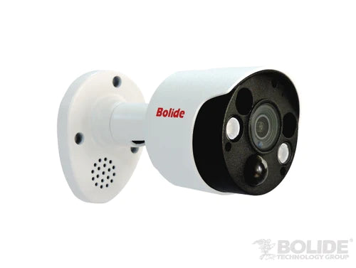 BOLIDE - BN8035F/NDAA - H.265 5MP Floodlight Camera, 2 Built-in Floodlights with Distance Up to 30 Feet, Built-in PIR with Up to 60 Feet, Two-Way Audio with Built-in Mic and Speaker, IP67, SD Card Slot, 12VDC, NDAA Compliant