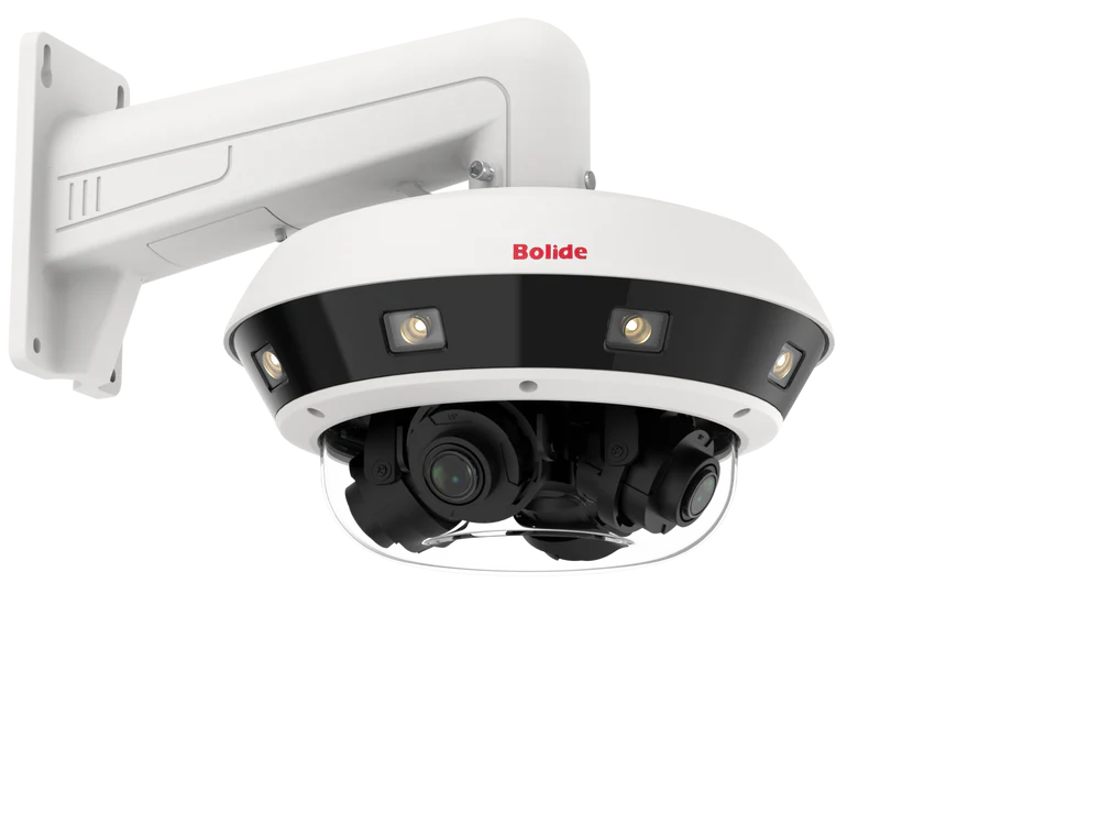 BOLIDE - BN9108R/NDAA - 4K Multi-Sensor Camera, 4 Adjustable Lenses In One Camera Cover Up to 360° Field of View, 4-Channel Steam Output, and Each Channel Can Output Max. 8MP (3840x2160) @ 25/30FPS, 4-Channel Starlight and 120Db WDR, Built-in Dual So