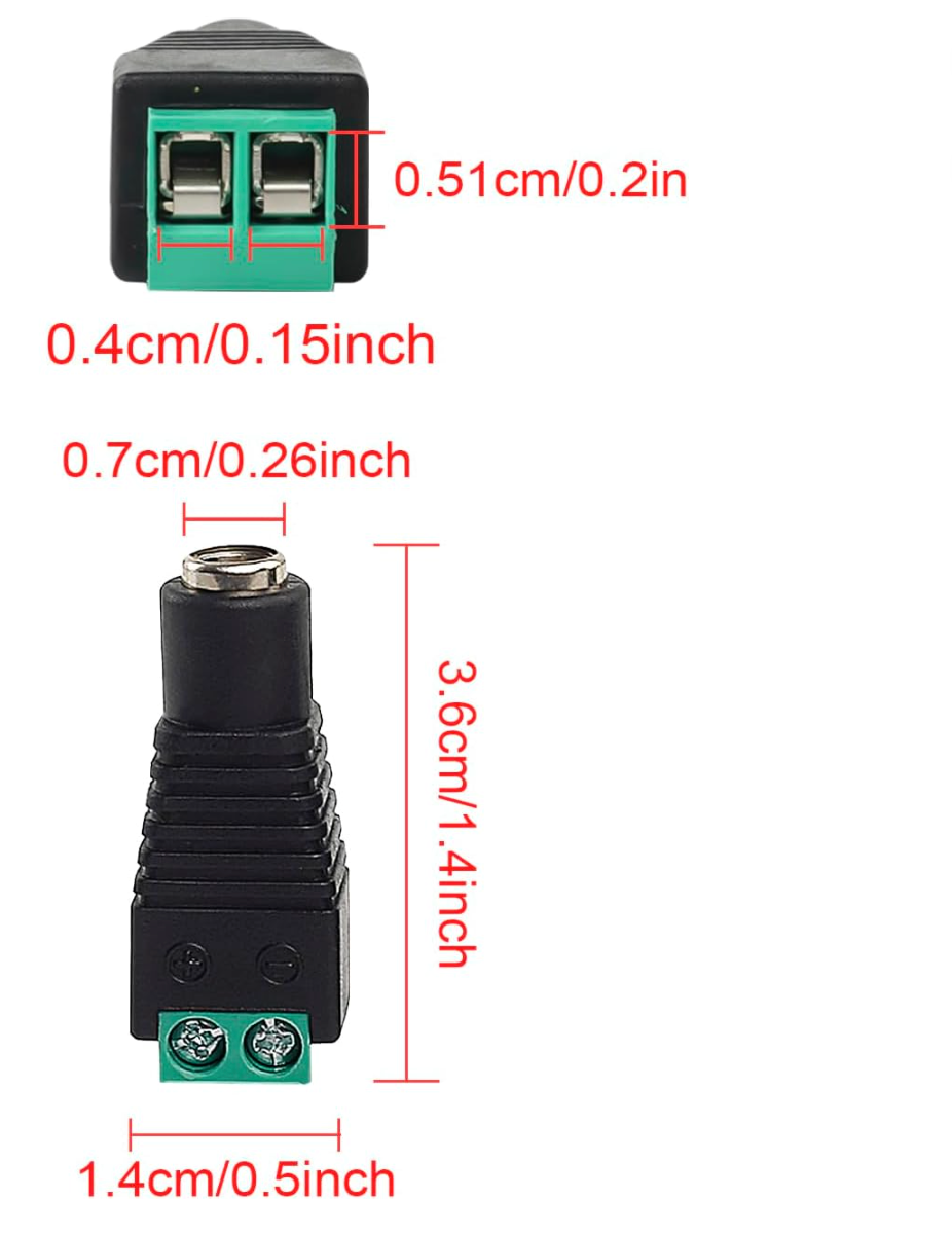 BP0037M 12VDC Screw Terminal Plug Male