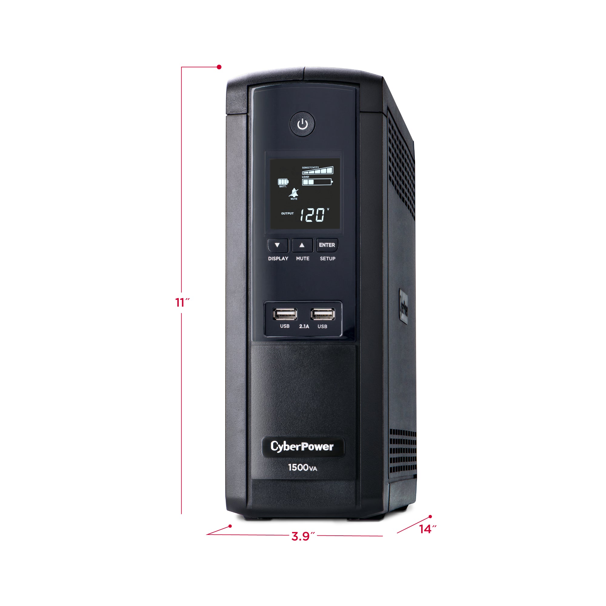 Cyber Power - BRG1500AVRLCD - UPS SYSTEMS Intelligent LCD, 1500VA/900W, Simulated Sine Wave, NEMA 5-15P, 6 ft cord