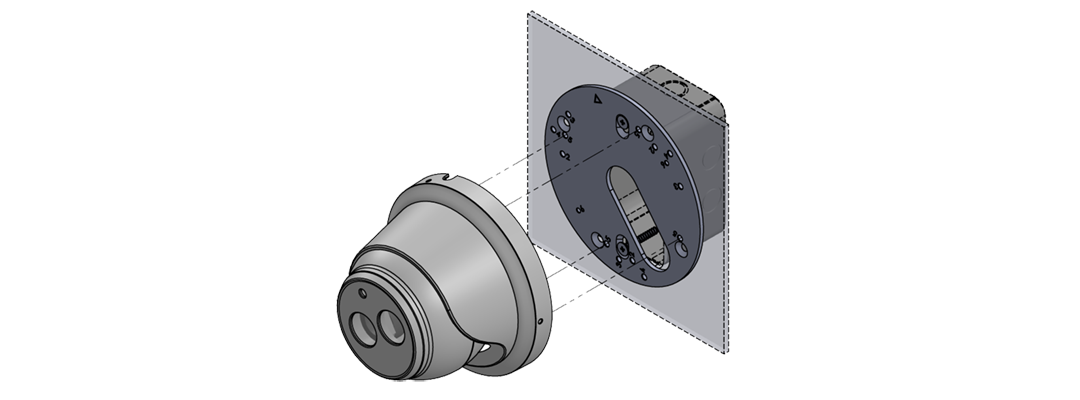 Lilin - BTR07W - Single Gang Box Adapter Plate Indoor Supports Camera Models SD22, MD22, SR63, MR63, MR30, SR64, MR64, PZD64, MR29, MR65, AHD65, and FR33