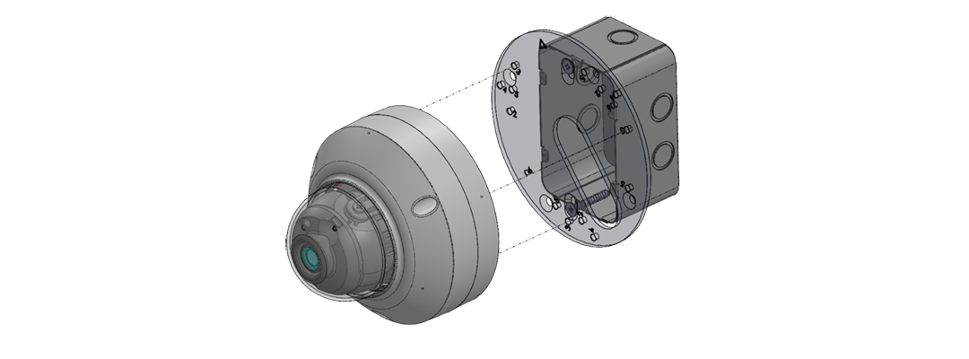 Lilin - BTR07W - Single Gang Box Adapter Plate Indoor Supports Camera Models SD22, MD22, SR63, MR63, MR30, SR64, MR64, PZD64, MR29, MR65, AHD65, and FR33