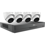 Dahua - C845E42A - HDCVI Kit: 4-CH, 4K Analytics + Penta-brid DVR + 4x 5MP, Mini Eyeball Cameras