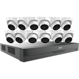 Dahua - C865E124A - HDCVI Kit: 16-CH, 4K Analytics+ Penta-brid DVR + 12x 5MP, Mini Eyeball Cameras