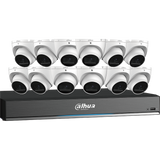 Dahua - C868E124A - HDCVI Kit: 16-CH, 4K Pro Analytics+ Penta-brid DVR + 12x 4K, WDR, Mini Eyeball Cameras