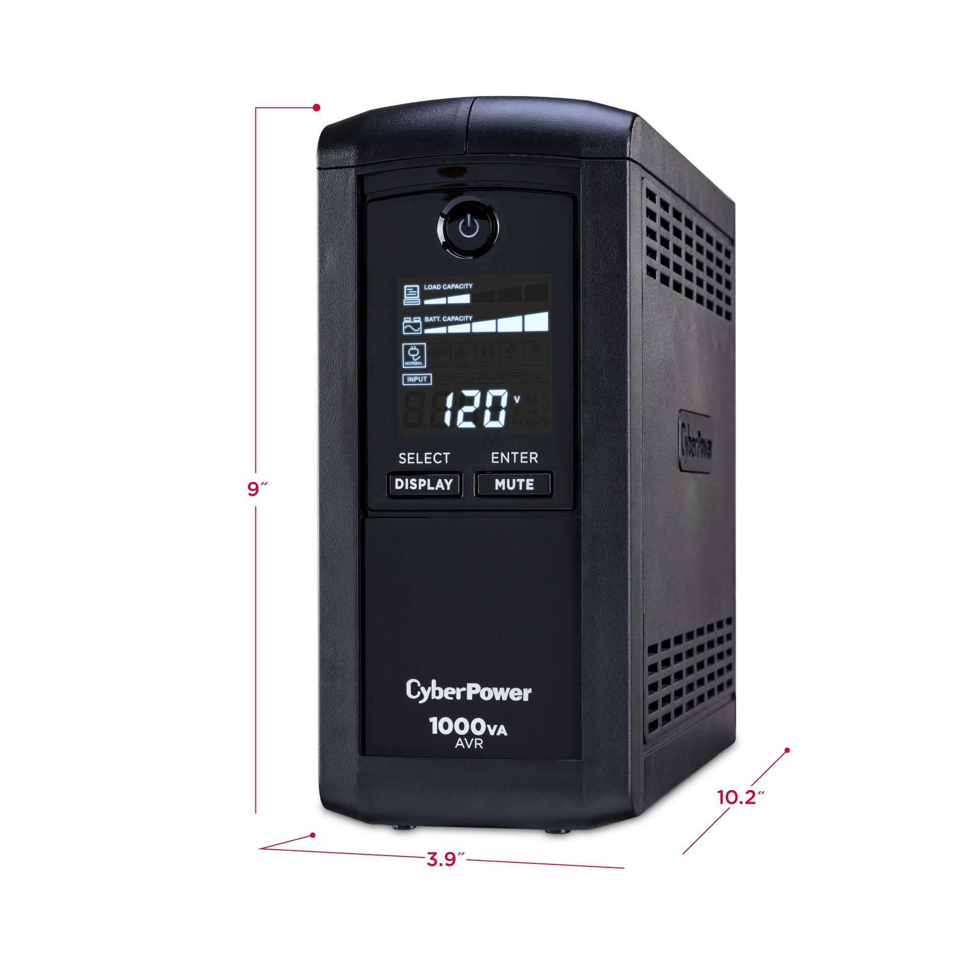 CYBERPOWER - CP1000AVRLCD - CyberPower 1000VA/600W Line-Interactive Ups AVR LCD 9 Outlets 3 Year Warranty 1080 Joules