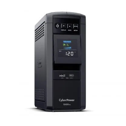 CYBERPOWER - CP1000PFCLCDTAA - 1000VA/600W, PFC Sine Wave Mini-tower UPS, 10 NEMA 5-15R, NEMA 5-15P, USB, Relay, PowerPanel Personal Software, 3 Yr Wty, TAA Compliant
