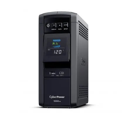 CYBERPOWER - CP1000PFCLCDTAA - 1000VA/600W, PFC Sine Wave Mini-tower UPS, 10 NEMA 5-15R, NEMA 5-15P, USB, Relay, PowerPanel Personal Software, 3 Yr Wty, TAA Compliant