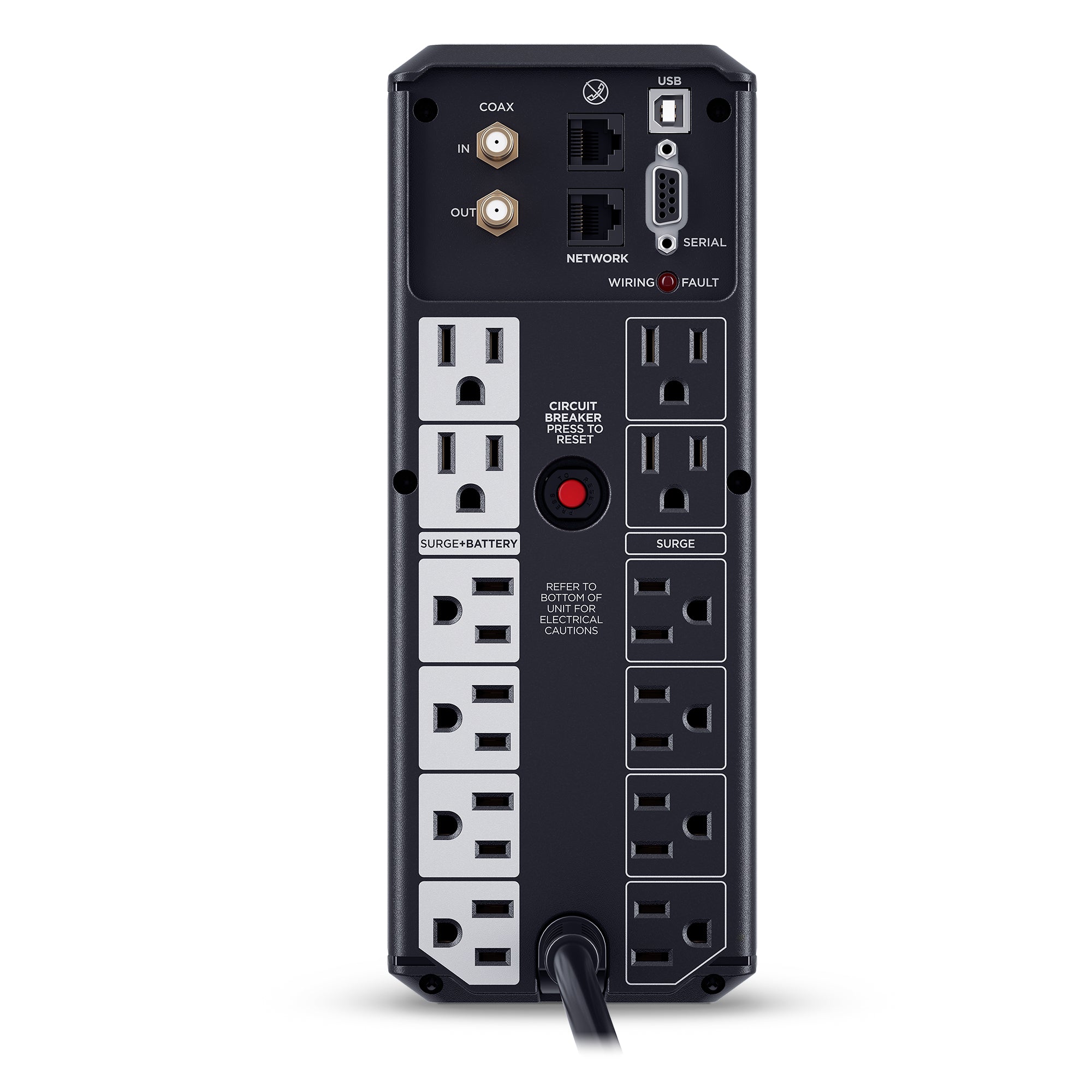 CYBERPOWER - CP1500AVRLCD3 - 1500VA/900W Line Interactive UPS, Mini-tower, 12 Outlets, AVR, LCD, USB Charging, 3 Yr Warranty