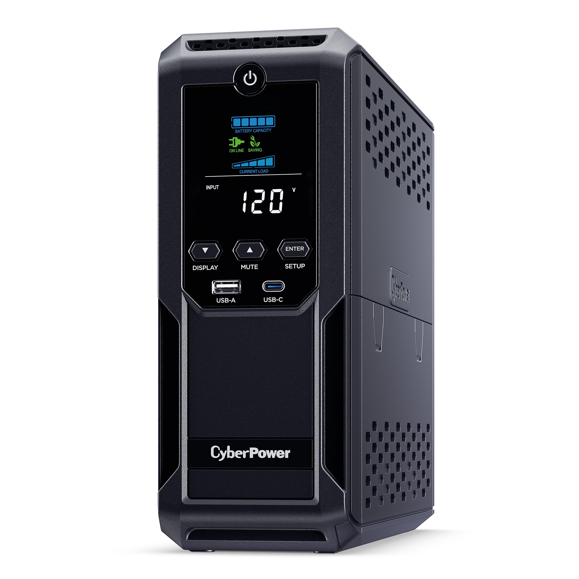 CYBERPOWER - CP1500AVRLCD3 - 1500VA/900W Line Interactive UPS, Mini-tower, 12 Outlets, AVR, LCD, USB Charging, 3 Yr Warranty