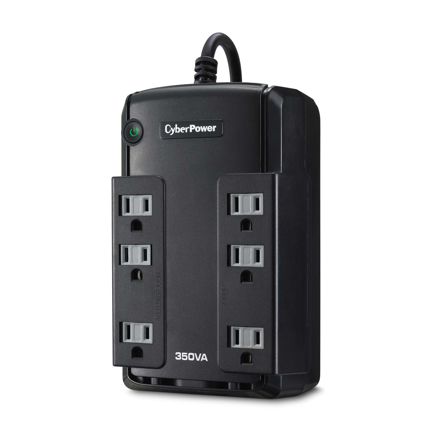 CYBERPOWER - CP350SLG - 350VA/255W, Simulated Sine Wave, NEMA 5-15P, 5 ft cord, 6 NEMA 5-15R, 3 year warranty