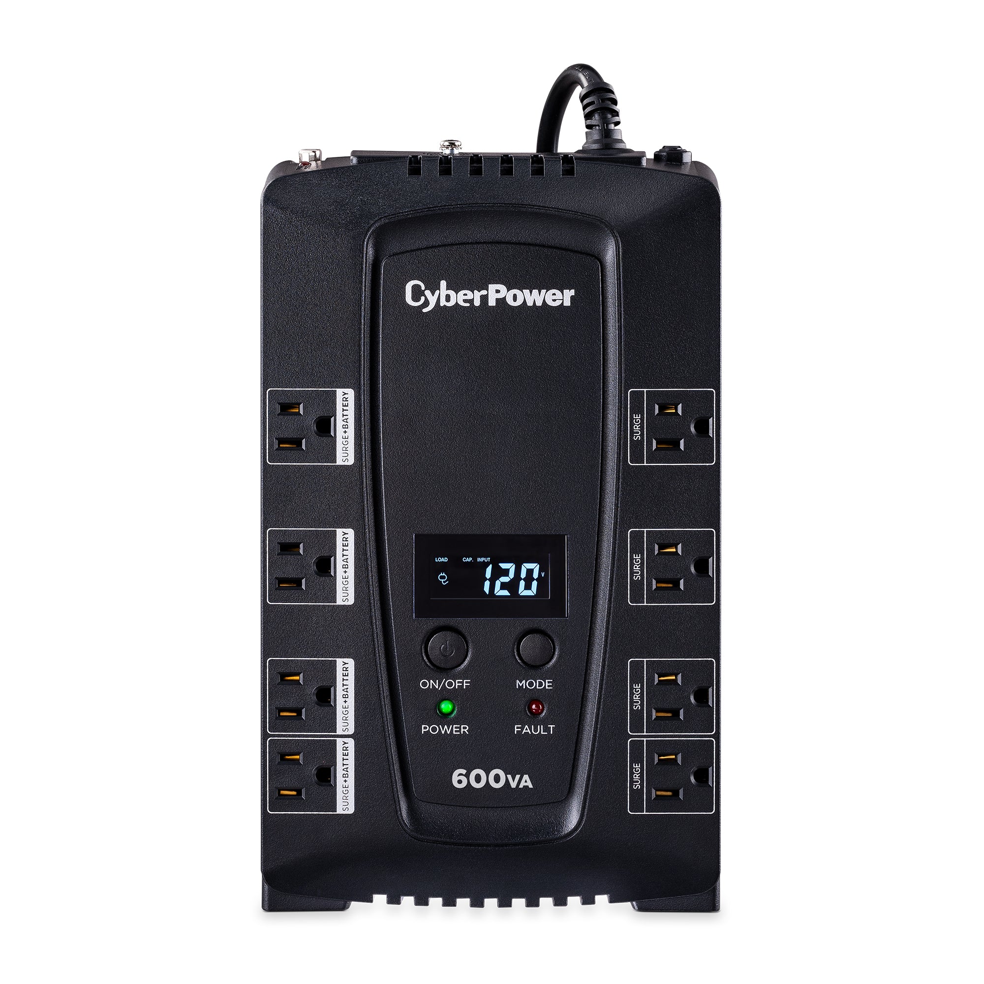 Cyber Power - CP600LCD - UPS SYSTEMS Intelligent LCD, 600VA/340W, Simulated Sine Wave