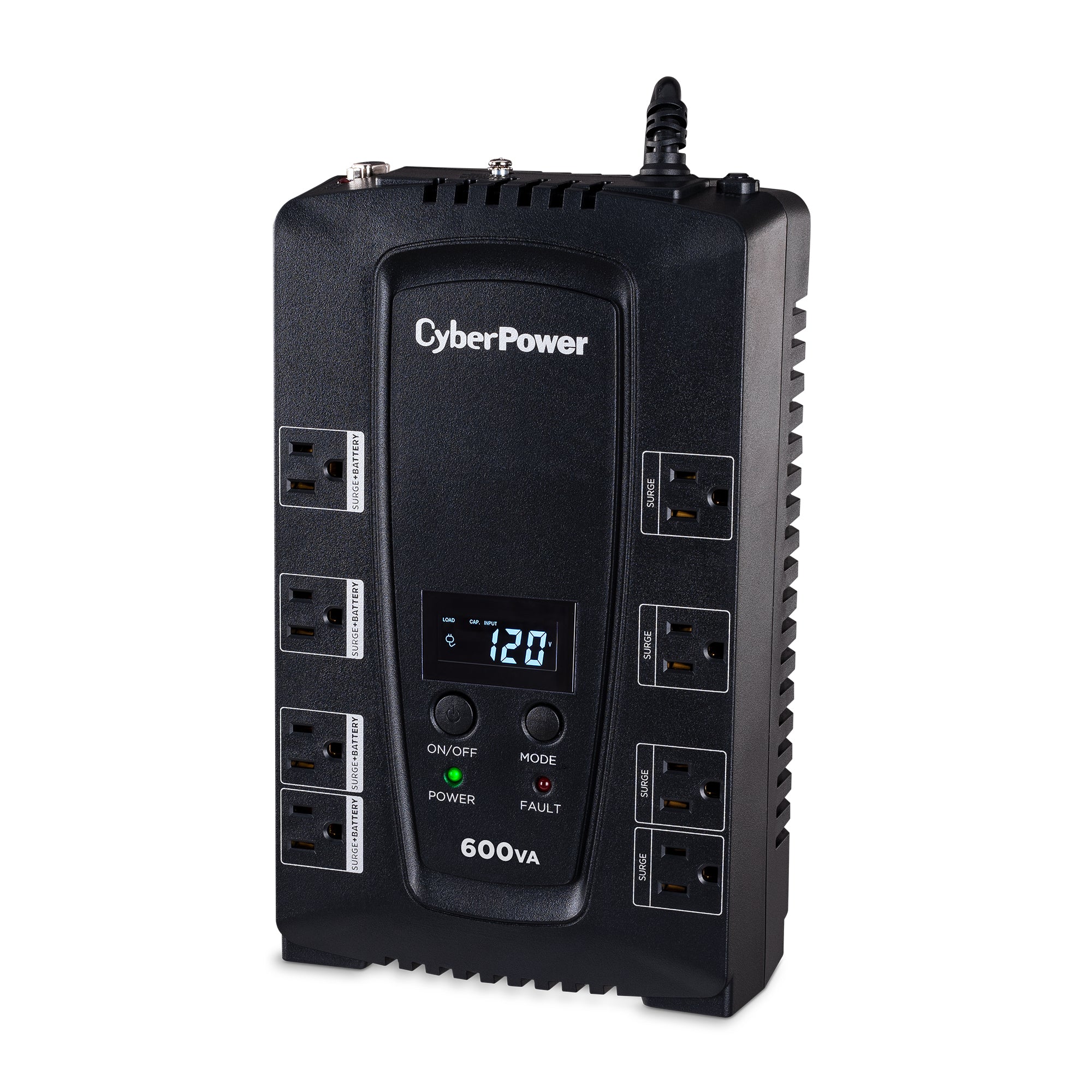 Cyber Power - CP600LCD - UPS SYSTEMS Intelligent LCD, 600VA/340W, Simulated Sine Wave