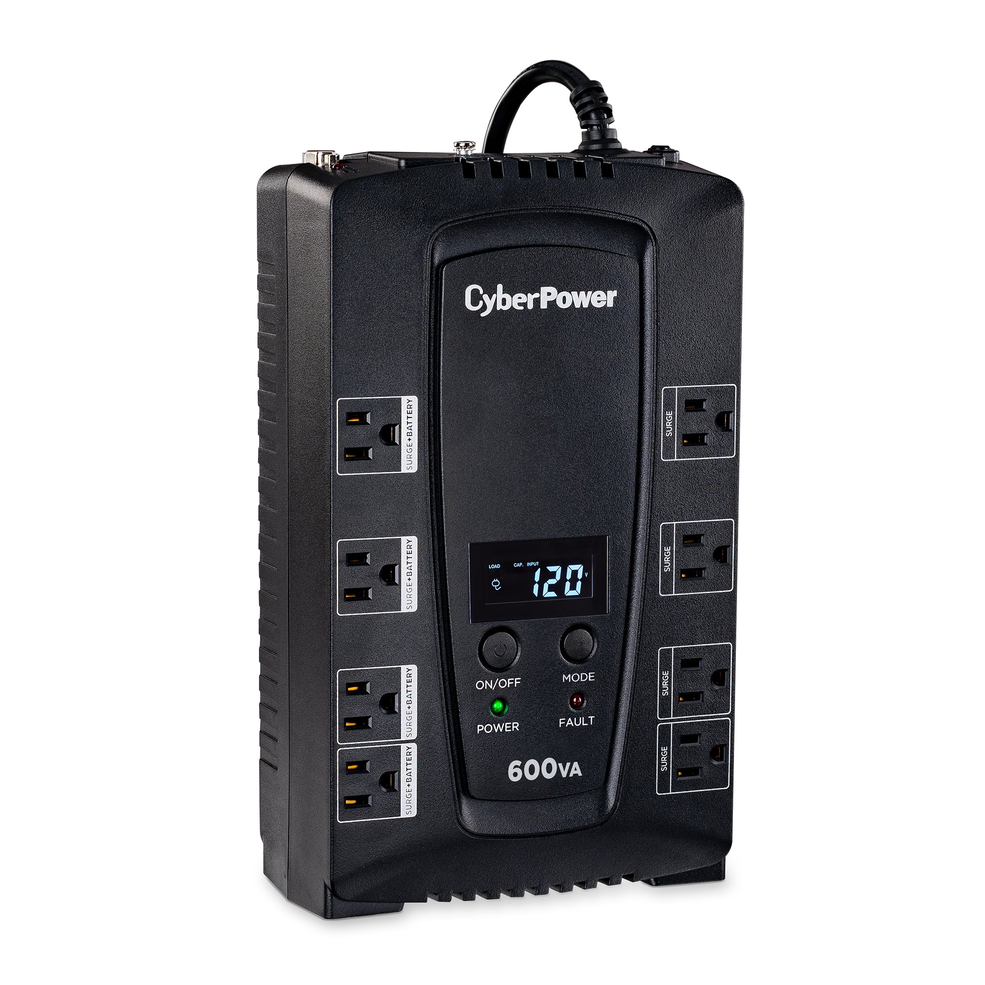 Cyber Power - CP600LCD - UPS SYSTEMS Intelligent LCD, 600VA/340W, Simulated Sine Wave