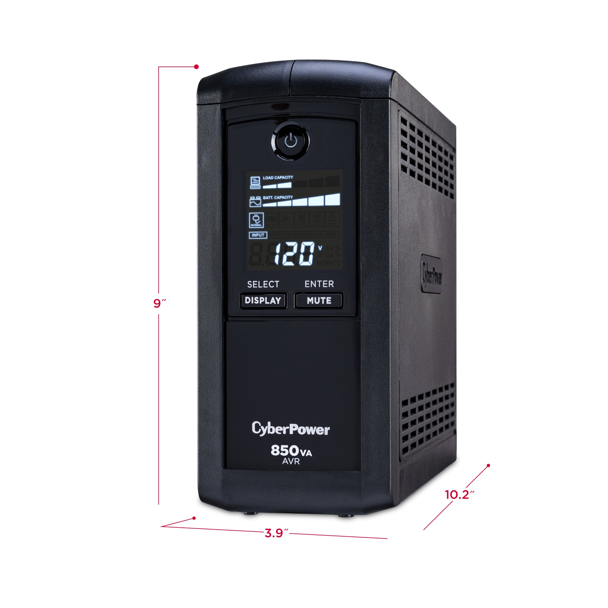 CYBERPOWER - CP850AVRLCD - CyberPower 850VA/510W Line-Interactive UPS AVR LCD 9 Outlets 3 Year Warranty 1080 Joules