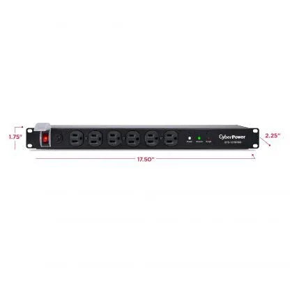 CYBERPOWER - CPS1215RMS - 1800 J, 120 V, 12 NEMA 5-20R (6 front, 6 rear), 15 ft cord, 3 year warranty