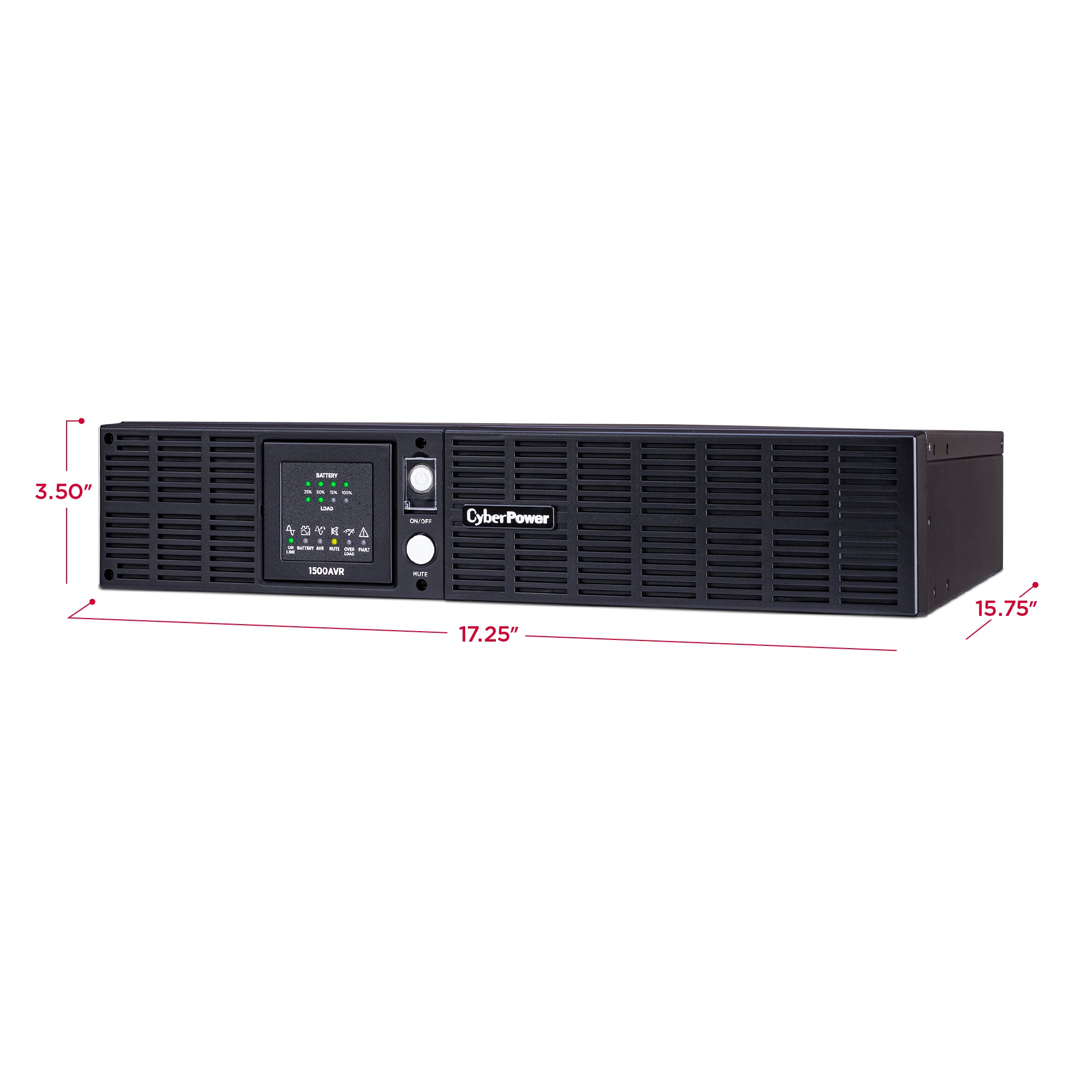 CYBERPOWER - CPS1500AVR - CyberPower 1500VA/900W Line-Interactive Rackmount UPS 8 Outlets, 3 Year Warranty, 1840 Joules