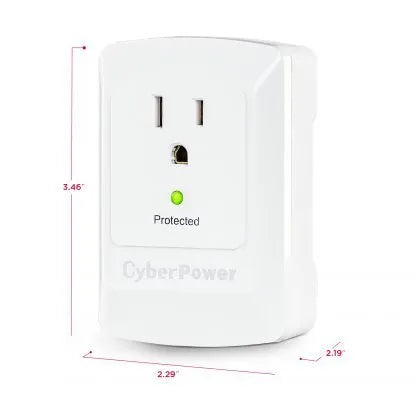 CYBERPOWER - CSB100W - 900 J, 125 V, NEMA 5-15P plug, 1 NEMA 5-15R, Limited lifetime warranty
