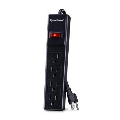 Cyber Power - CSB404 - 600 J, 125 V, NEMA 5-15P plug, 4 NEMA 5-15R, 4 ft Cord, Limited Lifetime Warranty