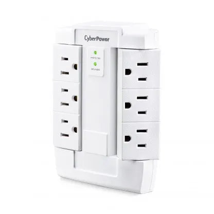 CYBERPOWER - CSB600WS - 900 J, 125 V, NEMA 5-15P plug, 6 NEMA 5-15R, Limited lifetime warranty