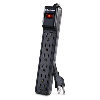 CYBERPOWER - CSB604 - 900 J, 125 V, NEMA 5-15P plug, 6 NEMA 5-15R, 4 ft cord, Limited lifetime warranty