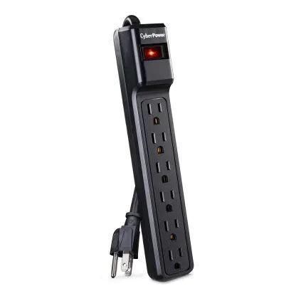 CYBERPOWER - CSB604 - 900 J, 125 V, NEMA 5-15P plug, 6 NEMA 5-15R, 4 ft cord, Limited lifetime warranty