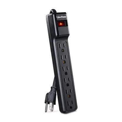 CYBERPOWER - CSB606 - 900 J, 125 V, NEMA 5-15P plug, 6 NEMA 5-15R, 6 ft cord, Limited lifetime warranty