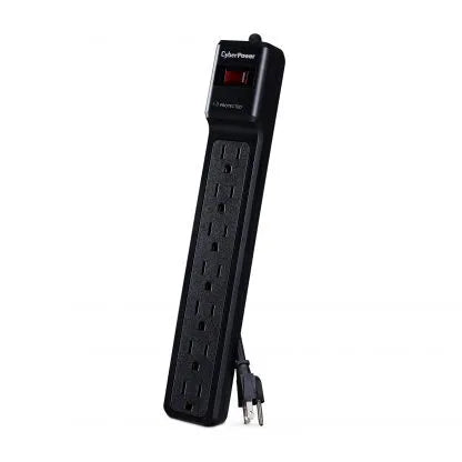 CYBERPOWER - CSB706 - 1500 J, 125 V, NEMA 5-15P plug, 7 NEMA 5-15R, 6 ft cord, Limited lifetime warranty