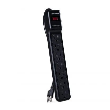 CYBERPOWER - CSB706 - 1500 J, 125 V, NEMA 5-15P plug, 7 NEMA 5-15R, 6 ft cord, Limited lifetime warranty