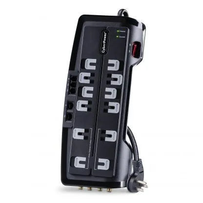 Cyber Power - CSHT1208TNC2 - 3150 J, 125 V, Nema 5-15P 45 Degree Off-Set Plug, 12 Nema 5-15R, 8 Ft Cord, Limited Lifetime Warranty