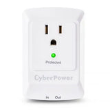 CYBERPOWER - CSP100TW - 900 J, 125 V, NEMA 5-15P wall tap plug, 1 NEMA 5-15R, Limited lifetime warranty