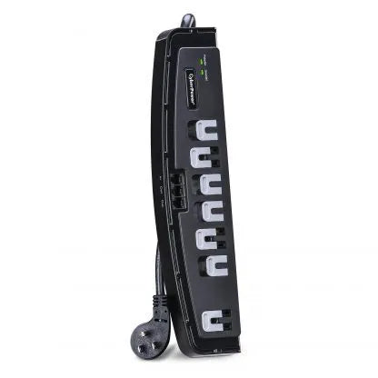 Cyber Power - CSP706T - 1650 J, 125 V, NEMA 5-15P 45 degree off-set plug, 7 NEMA 5-15R, 6 ft cord, Limited lifetime warranty