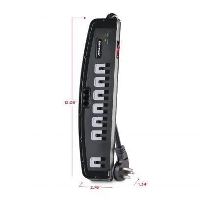 Cyber Power - CSP706T - 1650 J, 125 V, NEMA 5-15P 45 degree off-set plug, 7 NEMA 5-15R, 6 ft cord, Limited lifetime warranty
