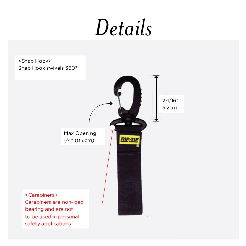 Rip-Tie - JWP-20 - Two Inch Wide CableCarrier with Webbing with 4.5″ Carabiner