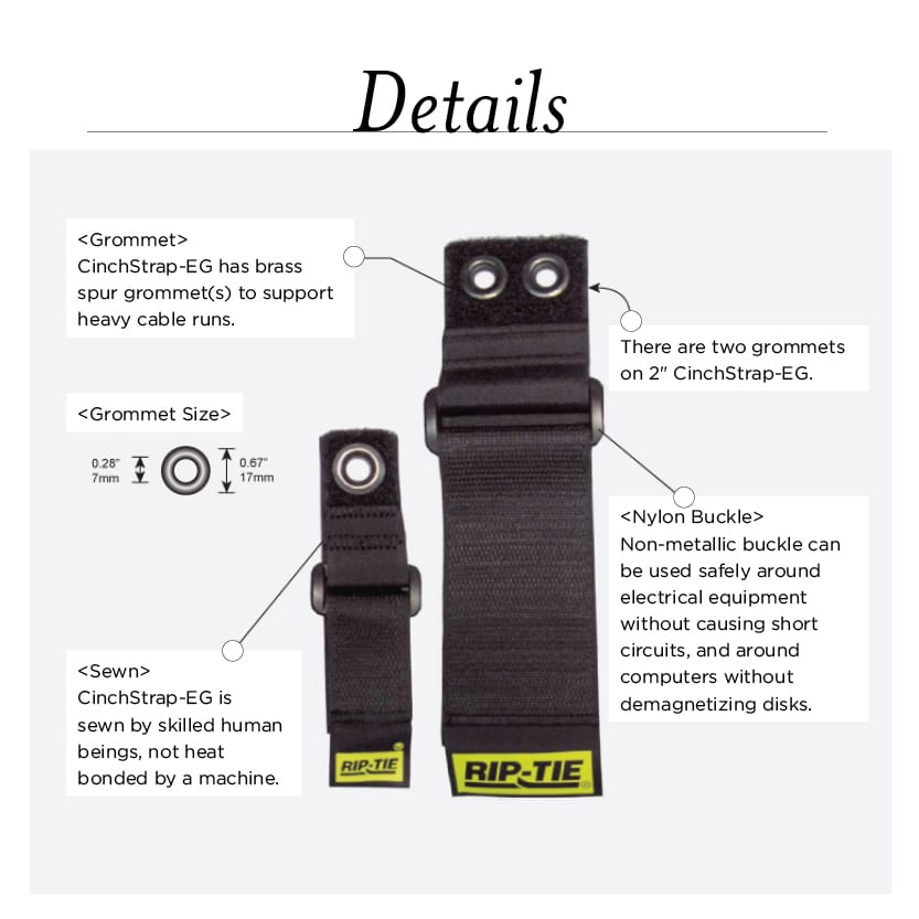 Rip-Tie - O-16 - Two Inch Wide CinchStrap with End Grommets