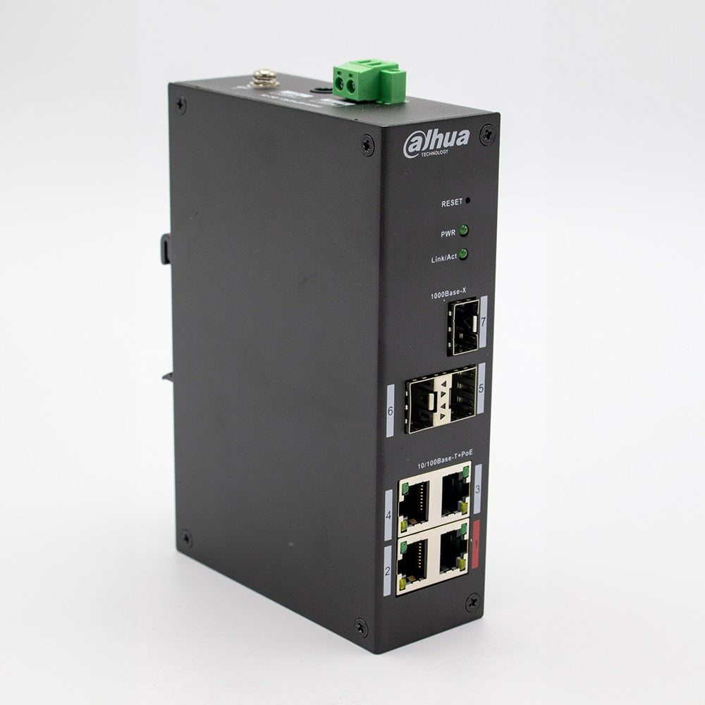 Dahua - DH-PFS4307-4ET-96 - 4-Port PoE Desktop Managed Hardened Switch(PoE 2.0)
