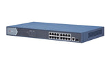 Hikvision - DS-3E0518P-E - 16 Port Gigabit Unmanaged POE Switch