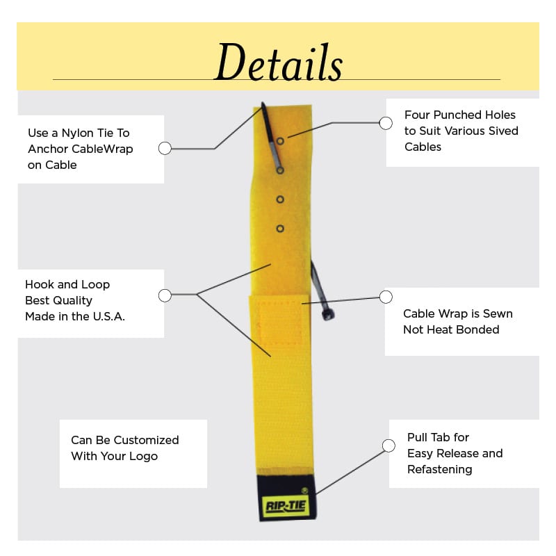 Rip-Tie - HH-21 - One Inch Wide CableWrap with H&L Attachment 1
