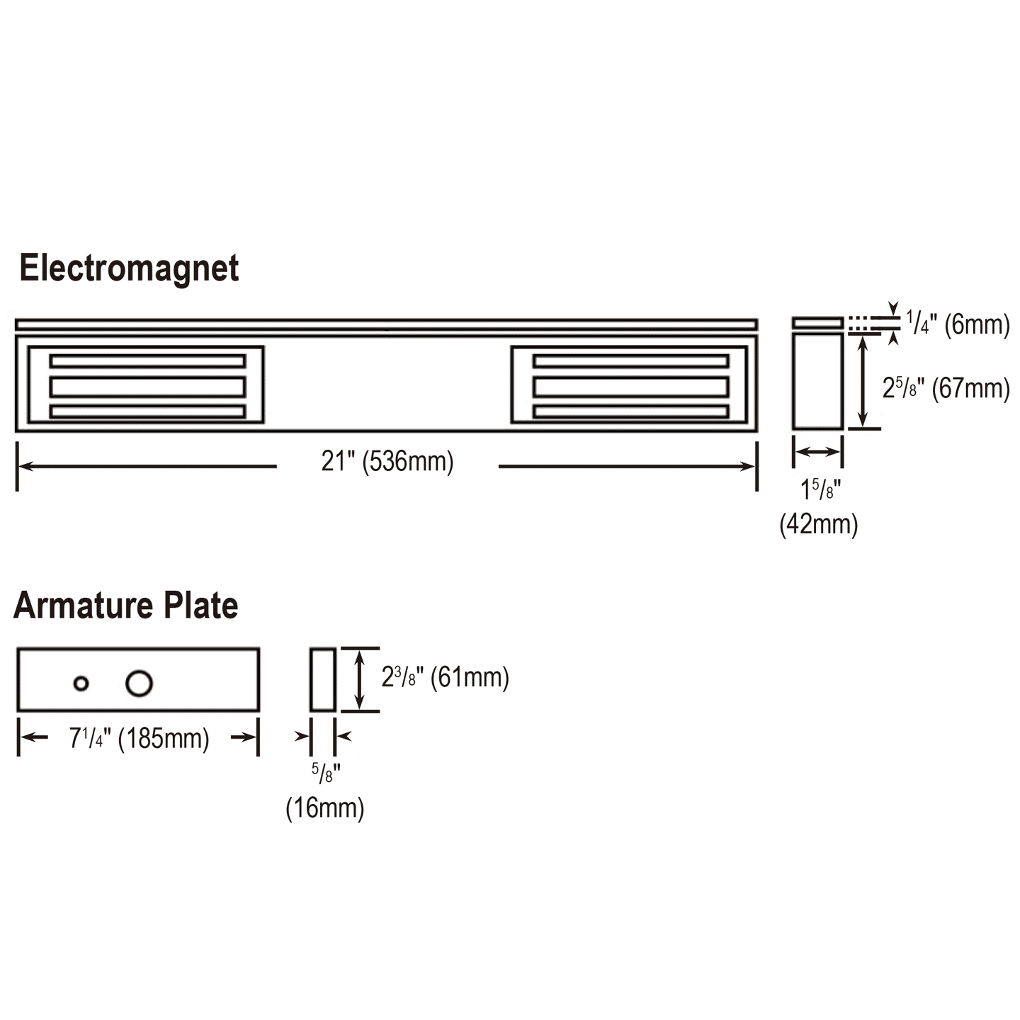 SECO-LARM - E-941DB-1K2P - 1,200-lb Electromagnetic Lock, Double-door, Bond Sensor, Status LED, UL Listed