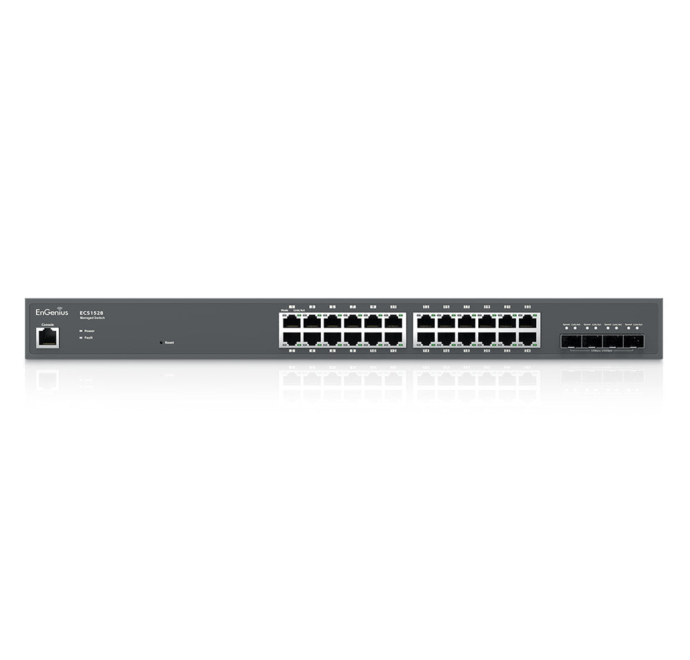 EnGenius - ECS1528 - 24-Port Cloud Managed 1U Rack-Mount 19
