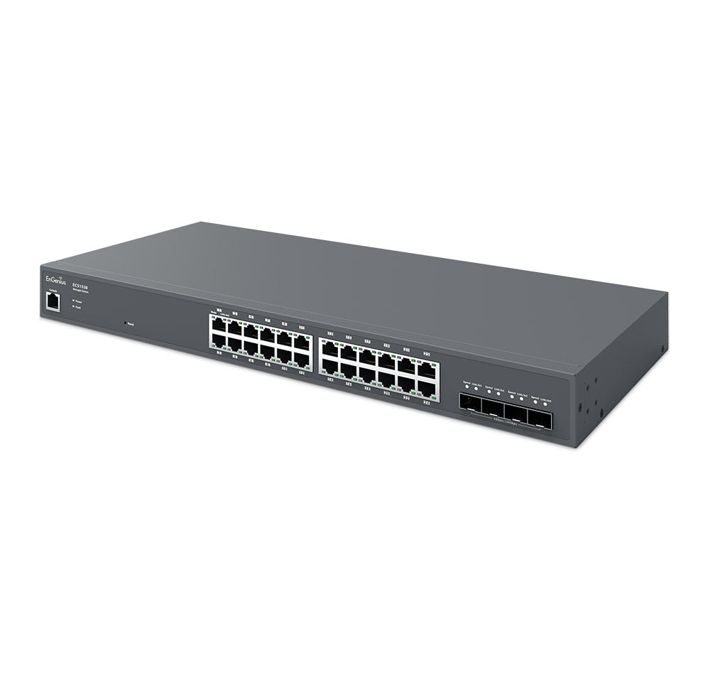 EnGenius - ECS1528 - 24-Port Cloud Managed 1U Rack-Mount 19