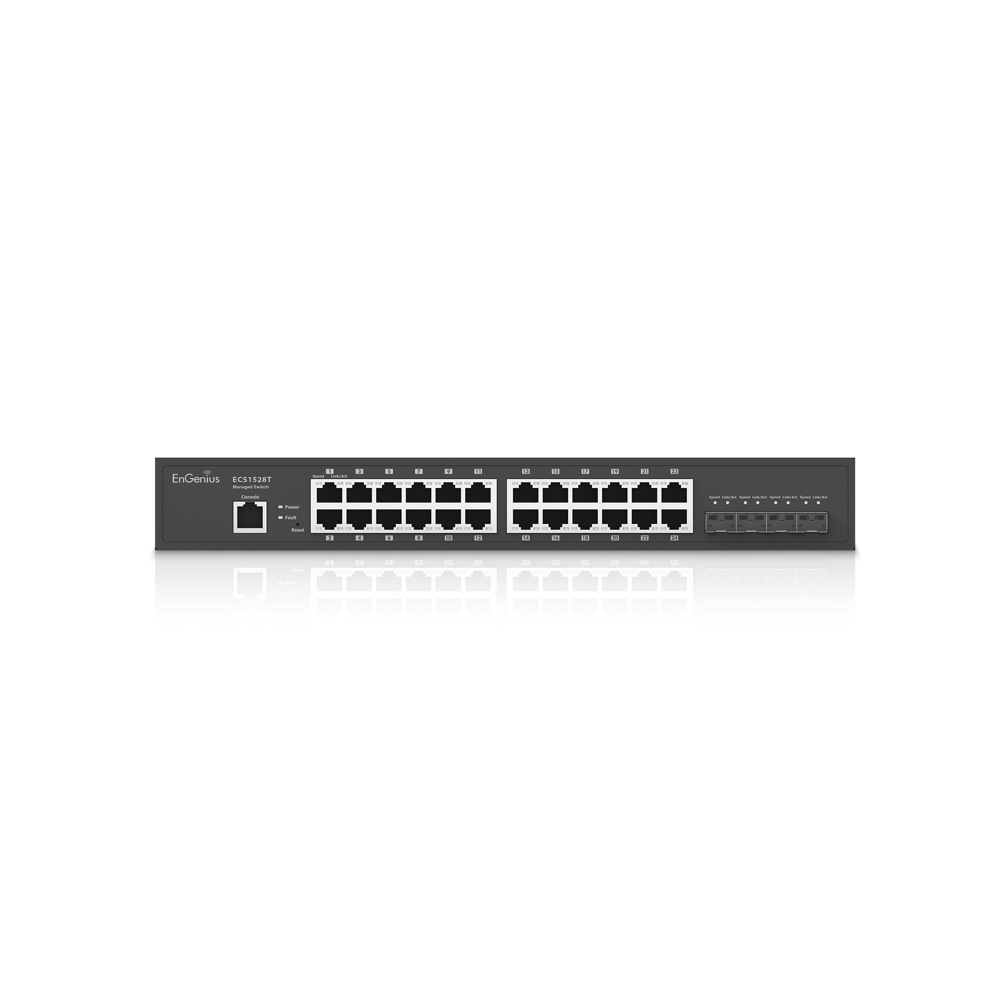 EnGenius - ECS1528T - 24-Port Cloud Managed 13” Compact Gigabit Switch w/ 4 SFP+
