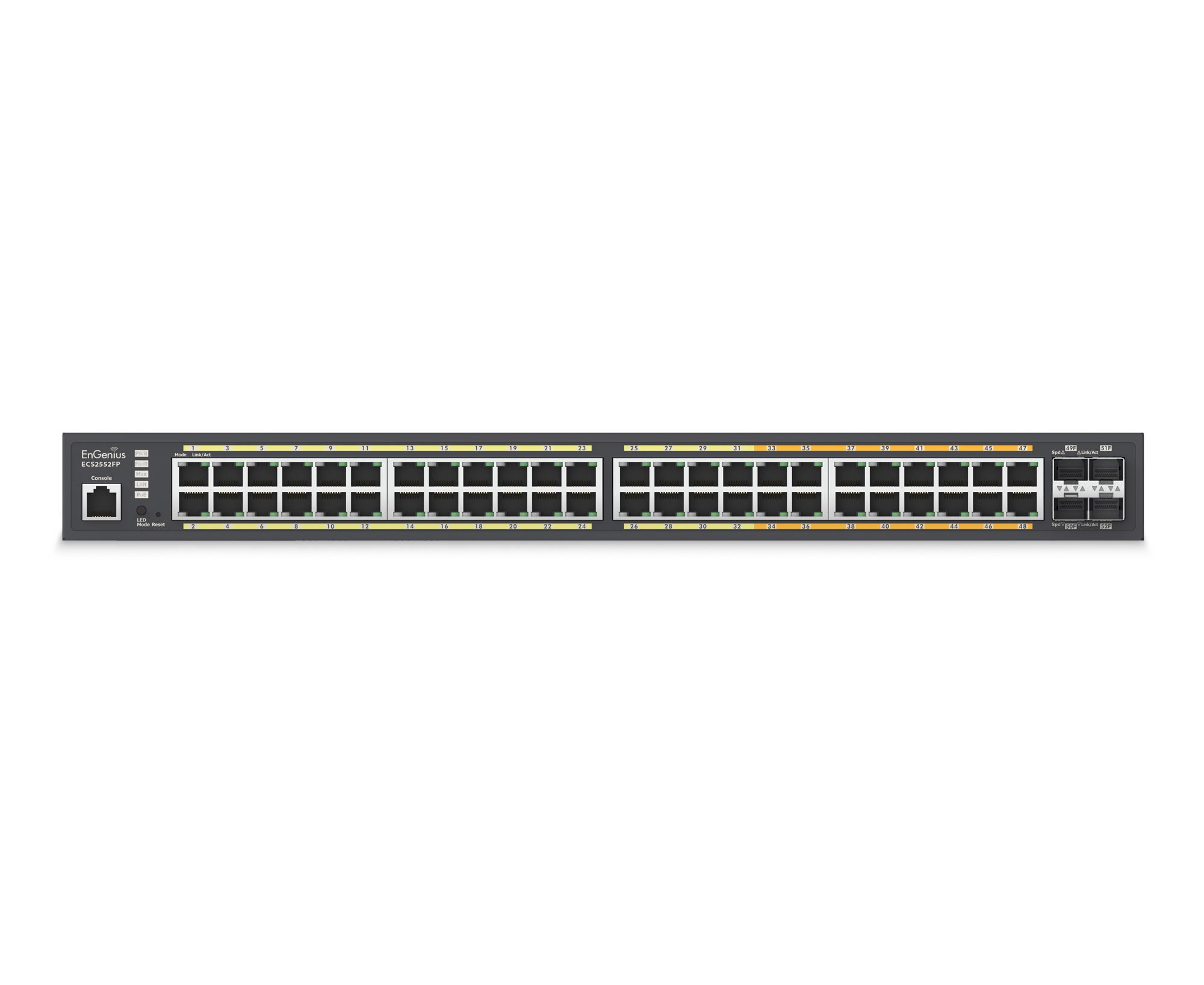 EnGenius - ECS2552FP - 48-Port Cloud Managed Multi-Gigabit L2+ Managed PoE+ Switch with 740W & 4 SFP+ Slots