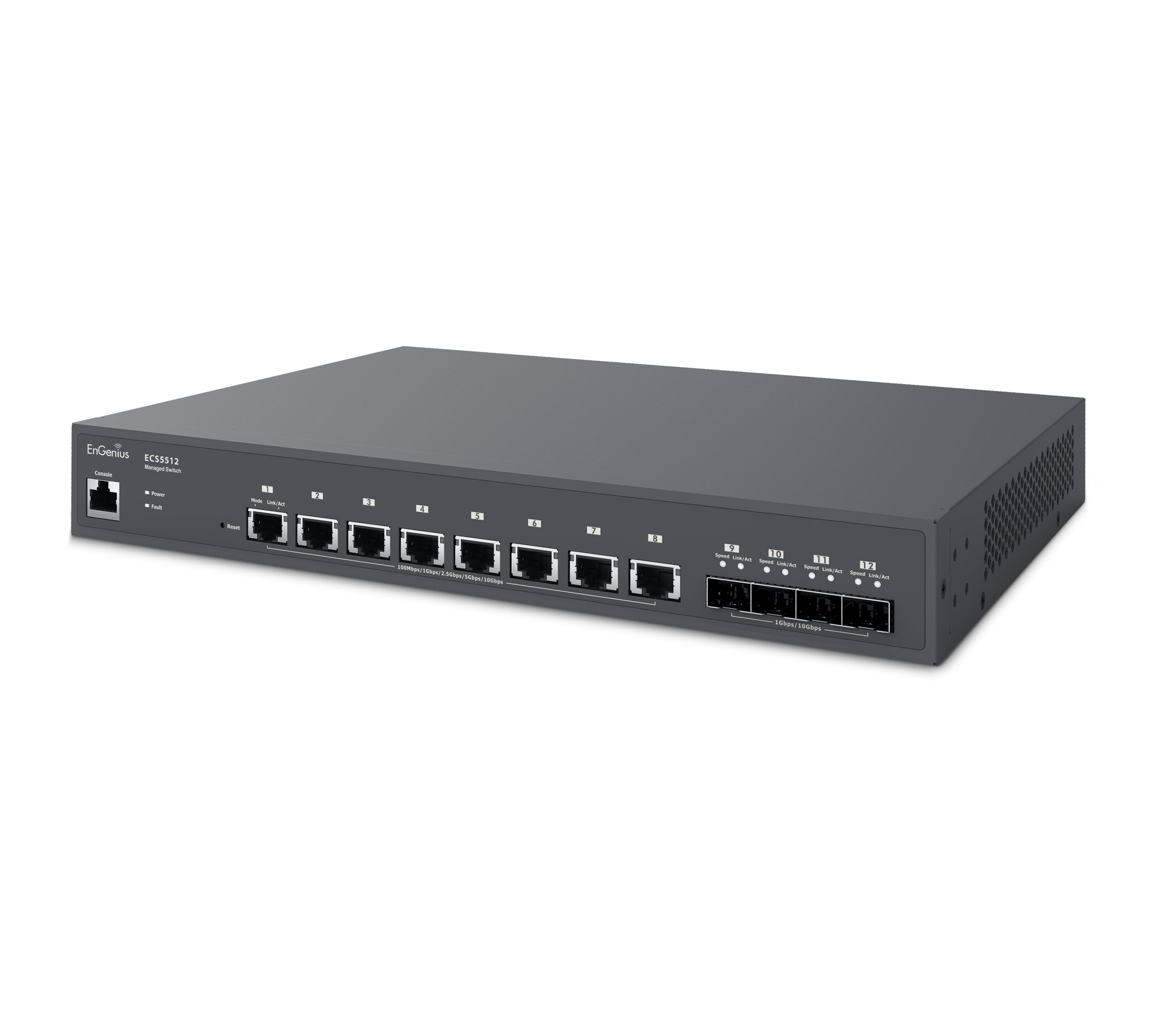 EnGenius - ECS5512 - 10 Gigabit 8-port layer 2+ switch comes with 4 10G uplink ports