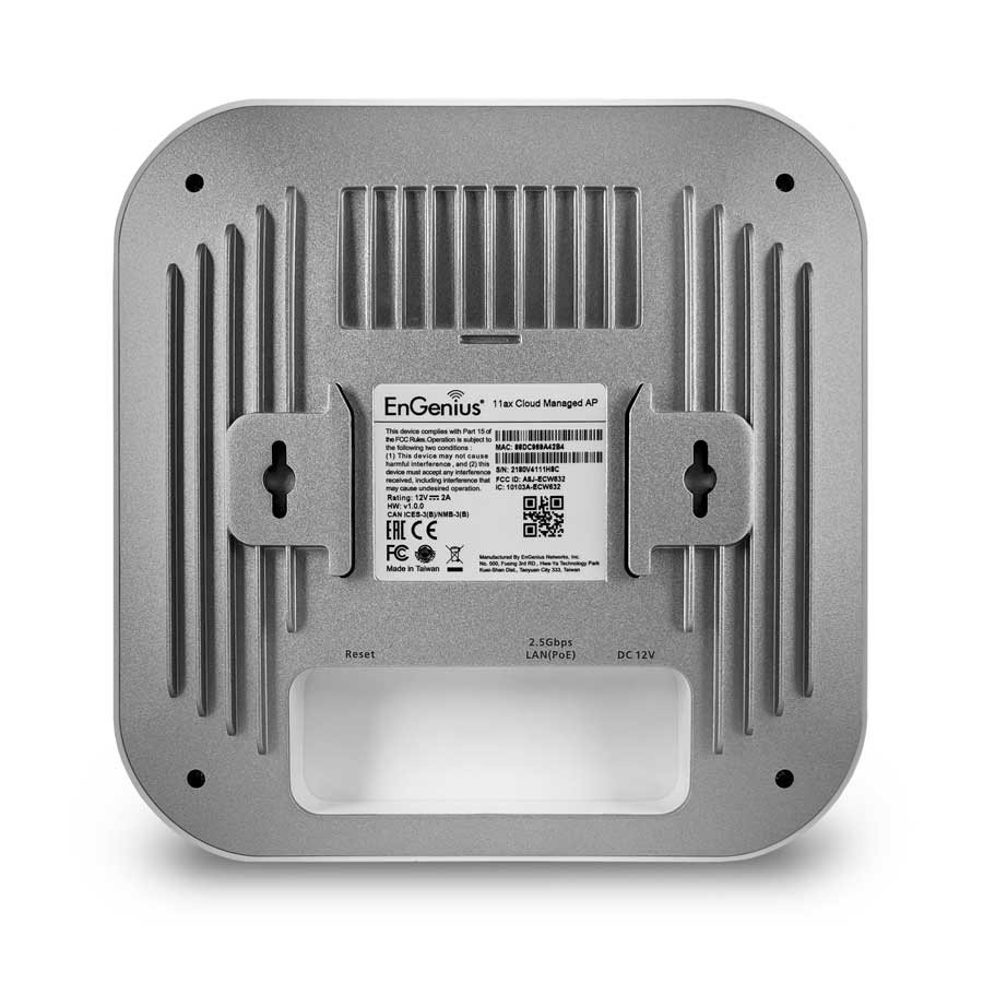EnGenius - ECW220S - Wi-Fi 6 (802.11ax, 2x2:2), Cloud Managed Ceiling-mount Security AP with EnGenius AirGuard