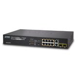 Planet - FGSD-1022HP - 8-Port 10/100Mbps + 2 Gigabit TP/SFP Combo Managed 802.3at PoE Switch